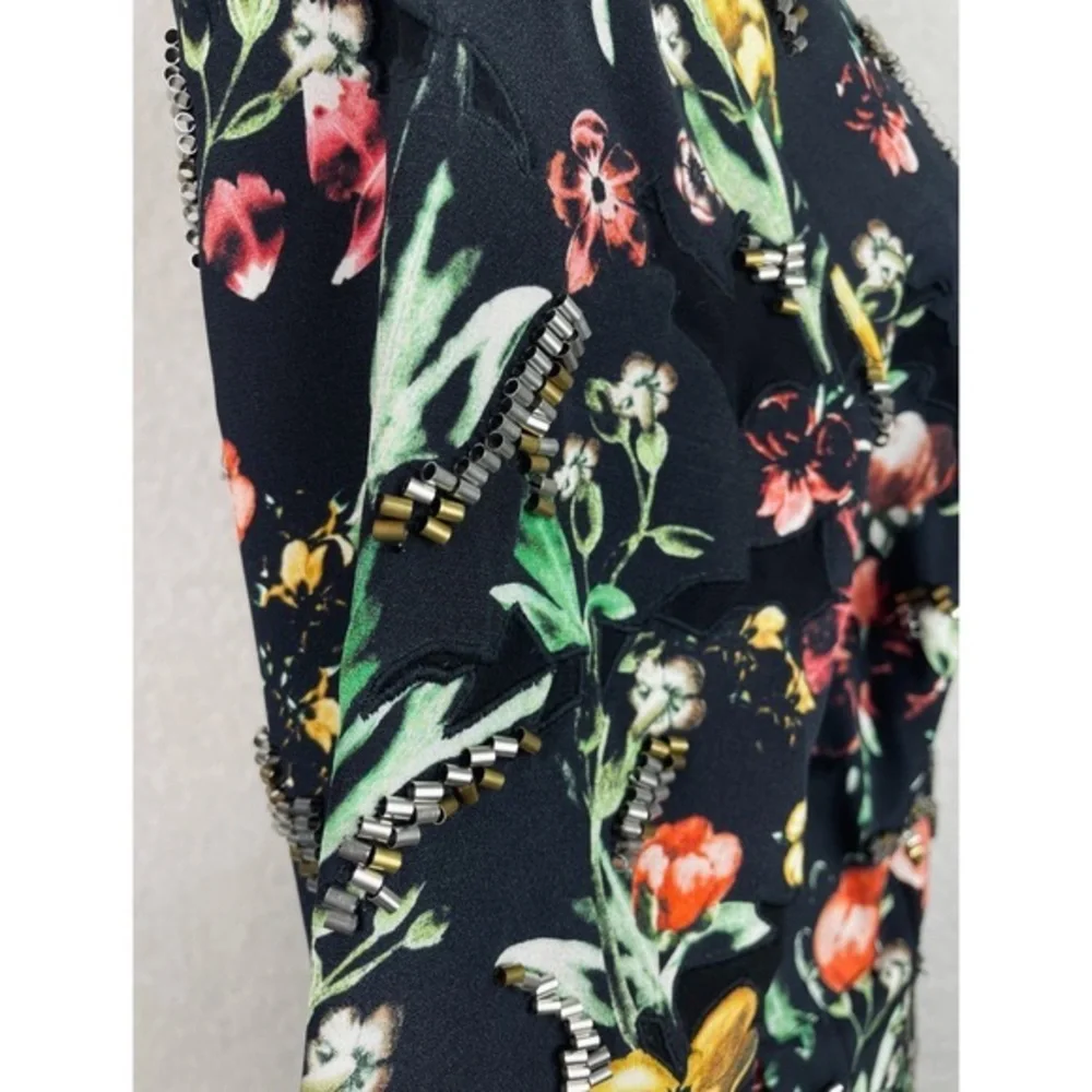 3.1 PHILLIP LIM • Multicolored Floral Beaded Silk Mini Dress, 4 - Picture 10 of 14